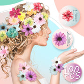 200 Pcs Small Flowers For Crafts Spring Summer Faux Flower Heads Mini Artificial Floral Applique Fake Peony Daisy Rose Multicolor Small Silk Daisy Diy Wreath Accessories Wedding Home Decor