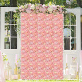 6Pcs Pink Artificial Flower Wall Panels, 14” X 14” Silk Rose Flowers Faux Floral Wall, Backdrop 3D Floral Wall For Wedding, Party, Baby Shower, Home Decor
