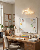 Good Vibes Neon Sign Warm White Boho LED Wall Light for Living Room Wedding Decor