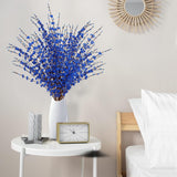 10 Pcs 29.5’’ Long Artificial Jasmine Flowers Tall Fake Flower Bouquet Faux Jasmine Plants Dry Branches For Wedding Home Party Office Hotel Restaurant Kitchen Decoration?Blue?