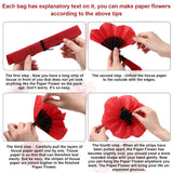 Artificial Red Poppy Flowers Memorial Day Large Poppies Fake Flowers For Halloween Birthday Carnival Back To School Party Backdrop(6,8,12 Inches,30 Pcs)