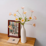Artificial Flowers In Vase Silk Poppy Flowers For Decoration Realistic Bouquet- Faux Flowers With Vase - Pink Poppy Flowers Home Decor Table Centerpieces Decoration Office Wedding