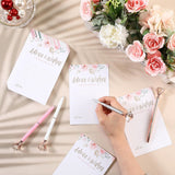 30 Pack Advice And Wishes Cards For The Mr And Mrs, Floral Wedding Advice Cards With Crystal Diamond Pen Rose Flower Bridal Shower Games For Guest