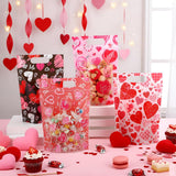 60 Pcs Valentine'S Day Sealing Candy Bags With Zipper Love Heart Treat Goodie Bag Valentines Sealing Pouches With Handles Plastic For Valentines Party Favor Classroom Exchange Prizes Supplies