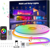 10FT RGB LED Neon Rope Lights App & Remote Control IP65 Waterproof Music Sync Strip Lights