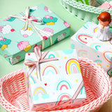 Mini Wrapping Paper Roll - Mini Roll - Cupcake/Rainbow/Colorful Stripe For Birthday, Party, Holiday, Baby Shower - 17 X 120 Inches - 3 Rolls (42.5 Sq.Ft.Ttl.)