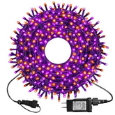 300 Led Orange&Purple Halloween Lights, 99Ft Connectable 8 Lighting Modes With Memory Function Plug In, Waterproof For Outdoor Indoor Halloween Garden Roof Decorations (Purple And Orange)