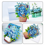 Pop Up Birthday Card,3D Greeting Cards,Get Well Card,Thank You Cards,Birthday Gift For Women Men Kids Mom Friend (Blue-Flower)
