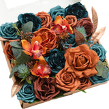Artificial Flowers Wedding Rustic Teal Fall Combo For Diy Wedding Centerpieces Bouquets Combo Decorations