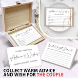 Minimalism Advice And Wishes For The Mr And Mrs - 50 Packs Wedding Advice Cards Bridal Shower Game Cards With Box Reception Guest Book For Bride Groom Newlywed Engagement Party Decoration -A01