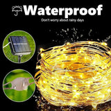 2 Pack Solar Fairy Lights Outdoor 80FT 240 LED Warm White String Lights Waterproof with 8 Lighting Modes for Patio Garden Fence Holiday Decor