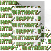 Pixel Style Birthday Wrapping Paper - 4 Jumbo Sheets, 28 * 40 Inches - Retro Video Gaming Gift Wrap, Perfect For Birthday Christmas