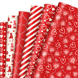 12 Sheet Valentine’S Day Wrapping Paper Love Heart Gnome Fingerprint Gift Wrap Paper Folded Flat Red Diy Craft Art Paper For Birthday Wedding Party Supplies, 19.7 X 27.6 Inch