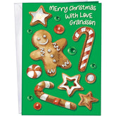 - Grandson Christmas Card - New - Made In Chicago - Large Card Opens To 10" X 7.75" - Packaged In Extra Sturdy Mailer - 1001