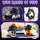 Halloween Bouquet Spider Artificial Roses Flowers,Fake Roses Faux Black Purple Roses For Halloween,Vase Arrgements Table Decoration