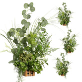 17.5" Tall Free-Standing Artificial Flowers Arrangements 4 Pcs Wedding Aisle Runner Chair Decorations White & Green Centerpieces For Ceremony Reception Rose Floral Party Outdoor