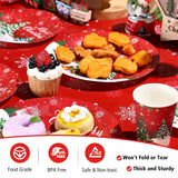 Christmas Party Supplies Tableware Set Xmas Party Decoration Christmas Tree Paper Plates Napkins Snowflakes Tablecloths Merry Christmas Banner Holiday Disposable Dinnerware Serves 24 Guests