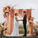 Artificial Wedding Arch Flowers Kit(Pack Of 4) 2Pcs Large Artificial Flower Swags With 2Pcs Draping Fabric For Wedding Party Ceremony Decoration(Burnt Orange)