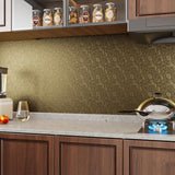 Gold Auspicious Clouds Wallpaper Peel And Stick Glossy Textured Metallic Wallpaper Vinyl Wrap Prepasted Luxury Golden Embossed Contact Paper For Furnitures Removable Wall Paper 11.8"X118"