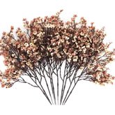10 Pcs Babys Breath Artificial Flowers Bulk Real Touch Flowers Fake Flowers Silk Flowers For Home Decor Indoor Floral Arrangement Table Centerpieces Festival Party Decor (Beige Brown)
