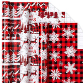 Red Wrapping Paper Roll - Mini Roll - 17 Inch X 120 Inch Per Roll - 3 Different Design Snowflake,Reindeer,Christmas Tree For Christmas Holiday(42.5Sq.Ft.Ttl)