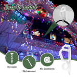 Christmas Light Clips - White Hooks For Outdoor String Lights- Gutter Clips For Hanging Outdoor Lights - Holiday Light Slips For Halloween Christmas - 100 Pack (White)