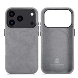 Italy Alcantara Case for iPhone 17 Series, Handmade Fully-Wrapped Synthetic Suede Cover, Compatible with Mag-Safe Wireless Charger, Orange, iPhone 17 Pro