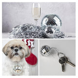 14 Pcs 1.18Inch 1.57Inch 2.36Inch 2.76Inch Disco Ball Cake Decoration Ornaments Reflective Mirror Ball Cake Decoration 70S Disco Themed Party Christmas Tree Decoration