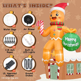 11Ft Christmas Inflatable Outdoor Decoration, Climbing Gingerbread Inflatable Blow Up Yard Decorations With Led Lights,