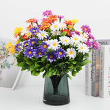 Artificial Daisies Plastic Flowers, 12 Bundles No Fade Artificial Daisies Flowers, Indoor Outside Home Garden, Shrubs, Porch Window Spring Summer Decor, Artificial Flowers For Outdoors