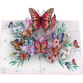 Pink Butterfly Paradise Pop-Up 3D Greeting Card 6" X 8" – Beautiful Design For Birthdays, Anniversaries, Weddings, And Get Well Wishes – Ideal For Mom, Wife, Daughter, Sister, And Friend Notecard