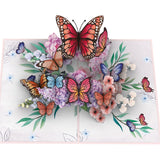 Pink Butterfly Paradise Pop-Up 3D Greeting Card 6" X 8" – Beautiful Design For Birthdays, Anniversaries, Weddings, And Get Well Wishes – Ideal For Mom, Wife, Daughter, Sister, And Friend Notecard