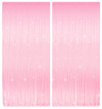 Pastel Pink Tinsel Backdrop with Extra Backup Tape for Birthday