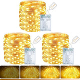 3 Pack Battery Operated Fairy Lights 33FT 100 LED Warm White USB-C String Lights with Timer 8 Modes for Bedroom Wedding Decor