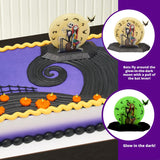 Decoset® Disney Tim Burton'S The Nightmare Before Christmas Cake Topper, 2-Piece Decoration Set Featuring Jack Skellington & Sally And Glow In The Dark Moon