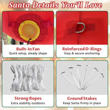 20Ft Inflatable Santa Claus Outdoor Christmas Decoration, Blow Up Santa With Led Lights Built-In Fan For Yard, Lawn, Hol