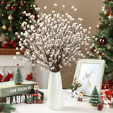 Winter Decorations 12Pcs Artificial Berry Stems White Berry Picks For Christmas Holiday Home Centerpieces Decor (Cream)