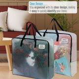 4 Pack Wreath Storage Bag And Christmas Decoration Garland Container, 30 Inch Clear Wreath Bag, Holiday Decoration Organizers. Moving Boxes, Packing Supplies For College (Square - 4 Pack)