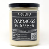 Oakmoss & Amber Scented Jar Candle, 14 Oz - Made With Beeswax, Coconut And Soy - Handmade In The Usa -