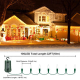 Christmas Light, 100 Led Battery Operated Christmas Lights With Timer For Indoor Outdoor Wreath Wedding Party Garden Hom