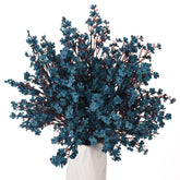 15Pcs Artificial Baby Breath Flowers Fake Silk Real Touch Diy Floral Bouquets Decor Wedding Party Decoration Arrangements-Teal Blue