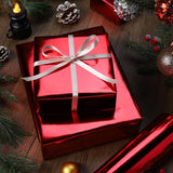 Red Metallic Wrapping Paper, 17 Inch X 40 Feet Premium Foil Gift Wrap For Christmas, Holiday, Wedding, Birthday & Celebration Gifts