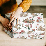 Bunny Wrapping Paper Roll - 17.5 Inches * 26 Ft. - Watercolor Floral Gift Wrap, Perfect For Easter Spring Wedding Birthday Baby Shower Mother'S Day Valentine’S Day