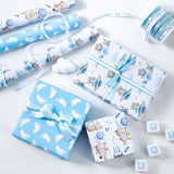 Bear Baby Shower Wrapping Paper - Mini Roll - 3 Rolls - 17 Inch X 120 Inch - Adventure Bear In Airplane And Party Design For Baby Shower, Boy Birthday