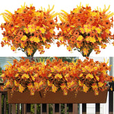 10 Bundles Artificial Mums For Outdoors Fake Fall Flowers Silk Flowers Plastic Plants Uv Resistant No Fade For Outside Porch Garden Pots Planters Autumn Fall Decor (Fall)