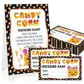 Halloween Party Game For Kids Adults, Guess How Many Candy Game Cards, 50Pcs Guessing Games Card For Halloween Party Decorations Baby Shower Games Favor, 1 Sign Card And 50 Guessing Cards