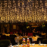 Led Icicle Lights, 16.4Ft 216 Leds 8 Modes Window Curtain Extendable Fairy Christmas Ceiling Dangling Hanging Twinkle Me
