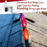 The 50 Pack Ridge Clips Christmas Light Clips For Upright Installing C7 C9 Bulbs Roof Row Light Hooks Aluminum Holiday Outdoor String Hook For Roof Gutter Strings Multi Functional Universal