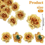 36 Pcs Gold Flowers Gold Roses Artificial Flowers For Centerpieces Silk Faux Silk Rose Head In Bulk Roses Artificial For Diy Decor Cake Wristband Clothes Headwear