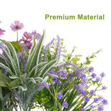 19 Bunches Fake Plants Outdoor, Fake Bushes Uv Resistant Artificial Lavender Flowers Greenery Shrubs Faux Greenery For Outdoor Garden Patio Front Porch Yard Decor